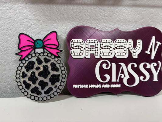 Cowprint and Jeweled Ornament Freshie Mold