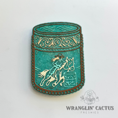 Tooled and Jeweled Barrel Racer Freshie Mold