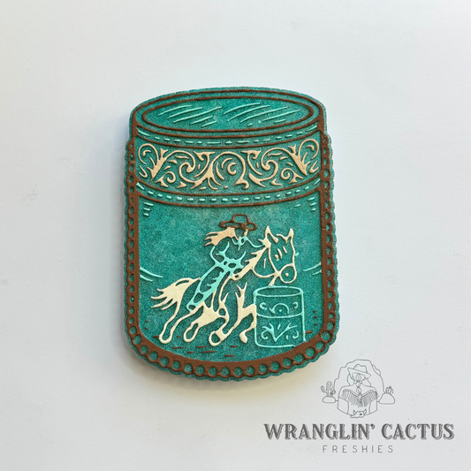 Tooled and Jeweled Barrel Racer Freshie Mold