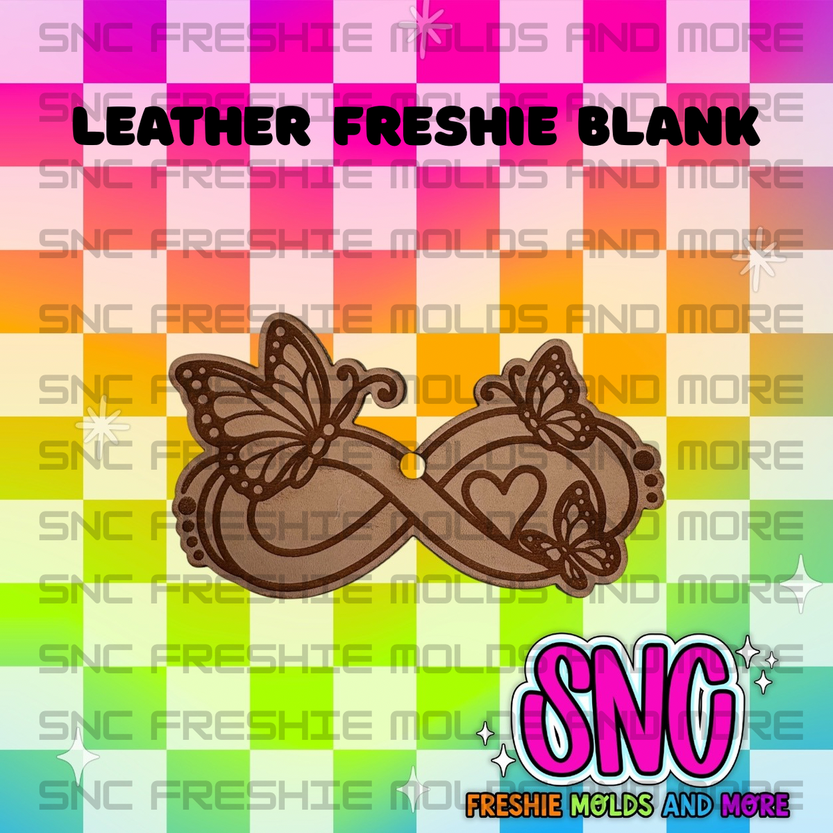 Butterfly Infinity Symbol Leather Freshie