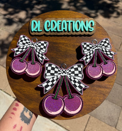Cherries with Checkered Bow Vent Freshie Mold