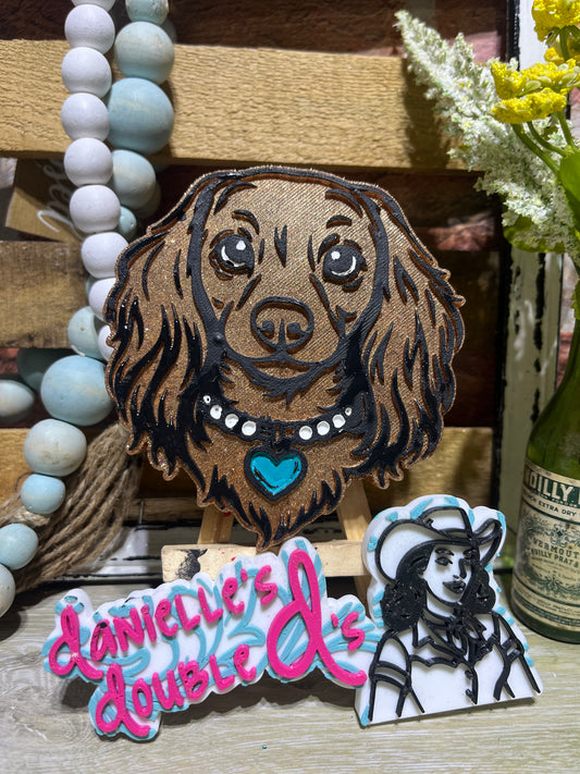 Longhair Dachshund with Pearls Freshie Mold