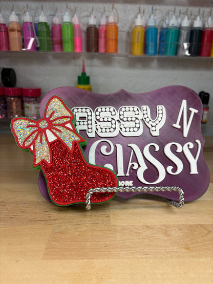 Stocking with Bow Freshie Mold
