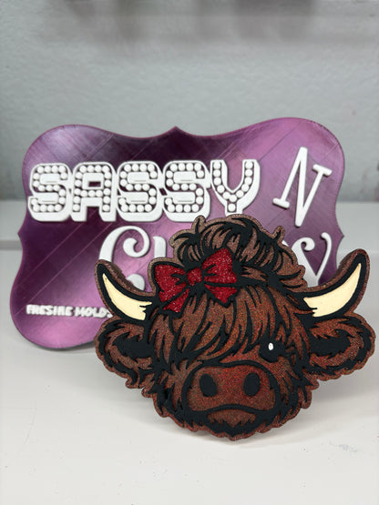 Messy Bun Highland Freshie Mold