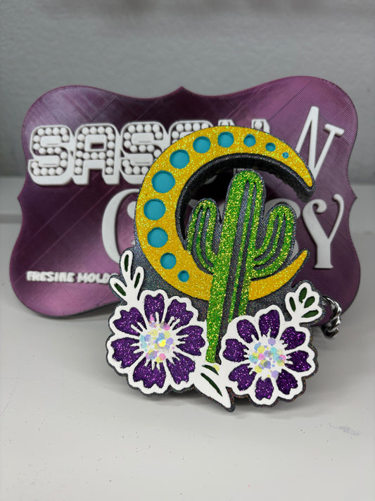 Turquoise Moon and Cactus Freshie Mold