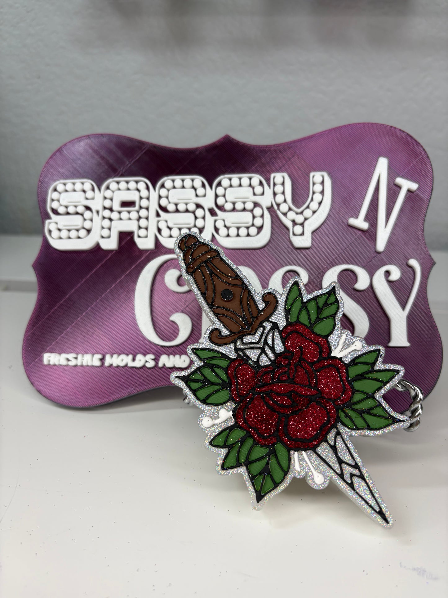 Floral Dagger Tattoo Freshie Mold