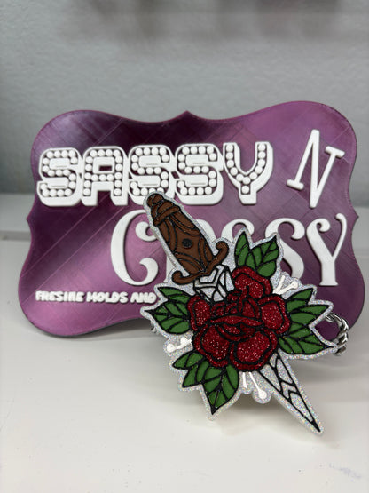 Floral Dagger Tattoo Freshie Mold