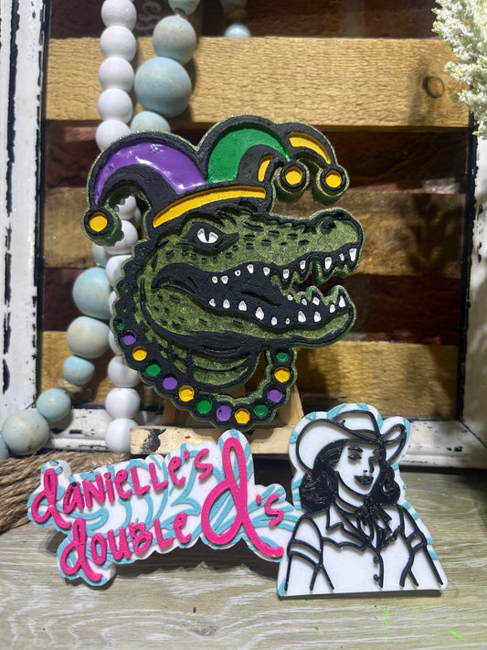Mardi Gras Gator Head Freshie Mold