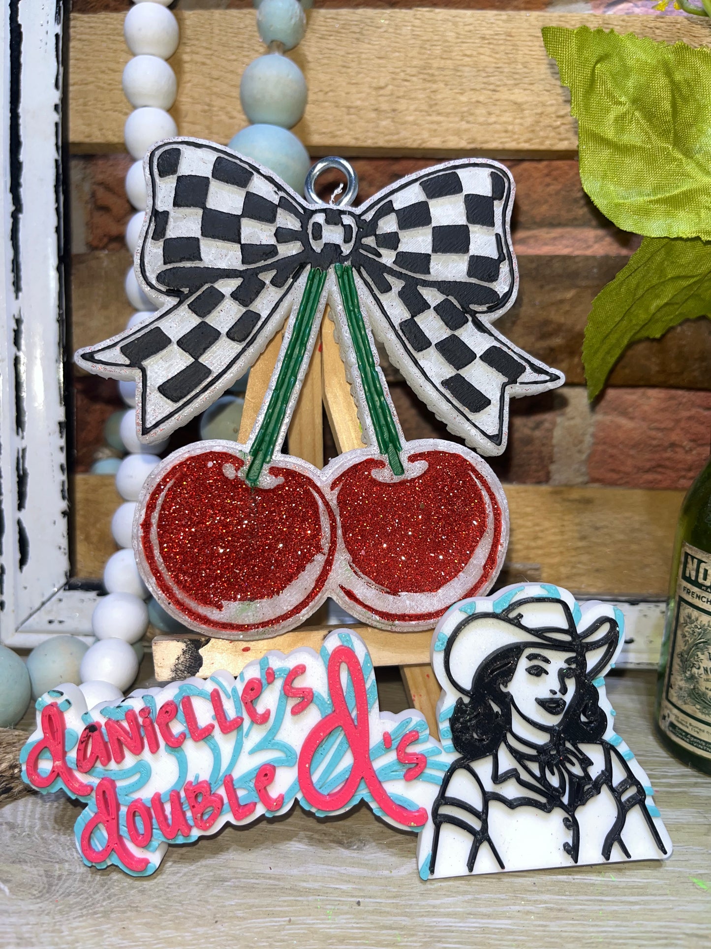 Cherries with Checkered Bow Freshie Mold