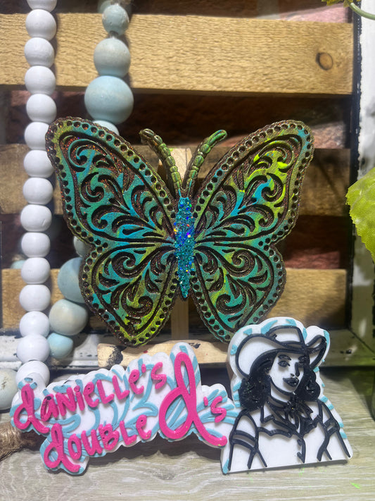 Tooled and Jeweled Butterfly Freshie Mold