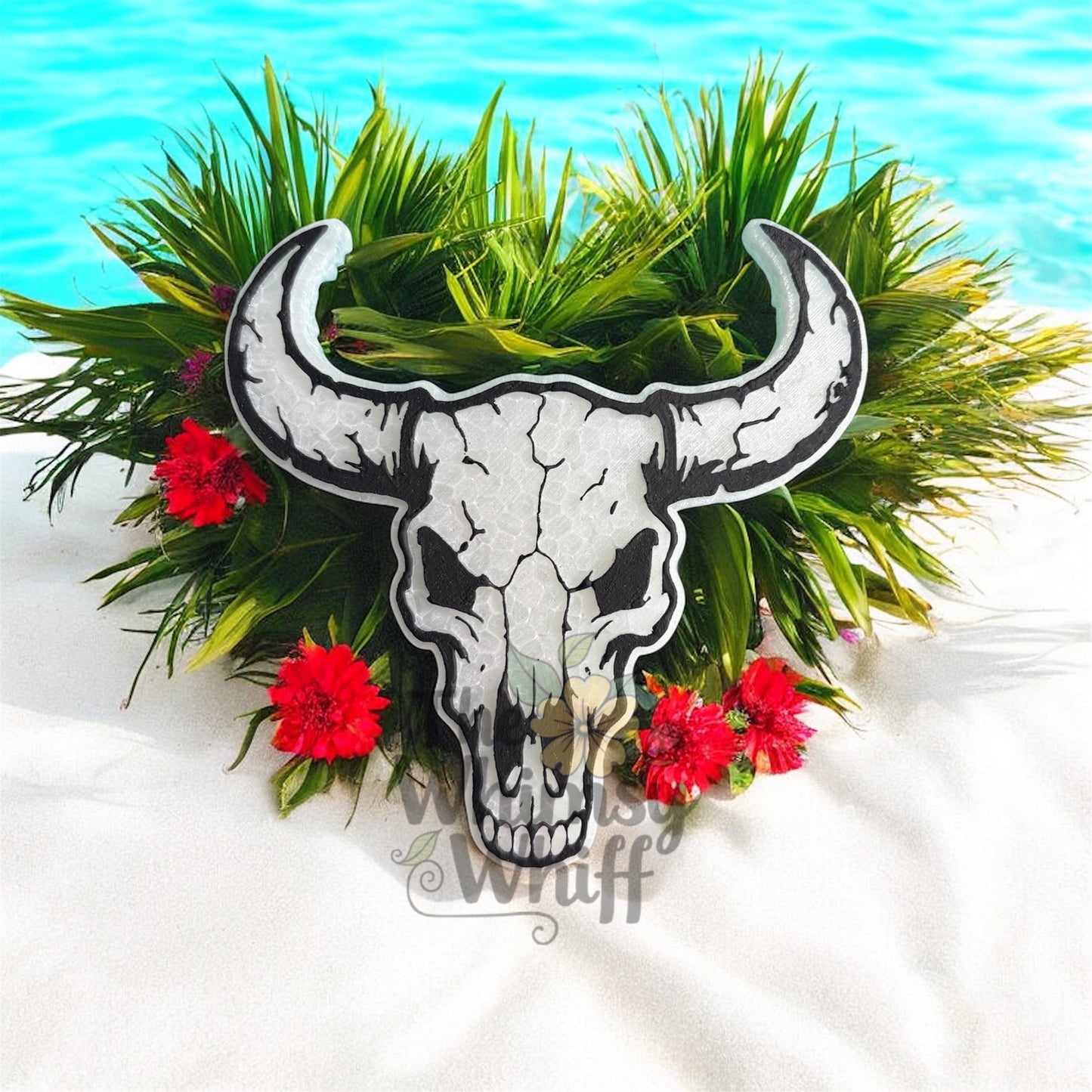 Cracked Bull Skull Freshie Mold