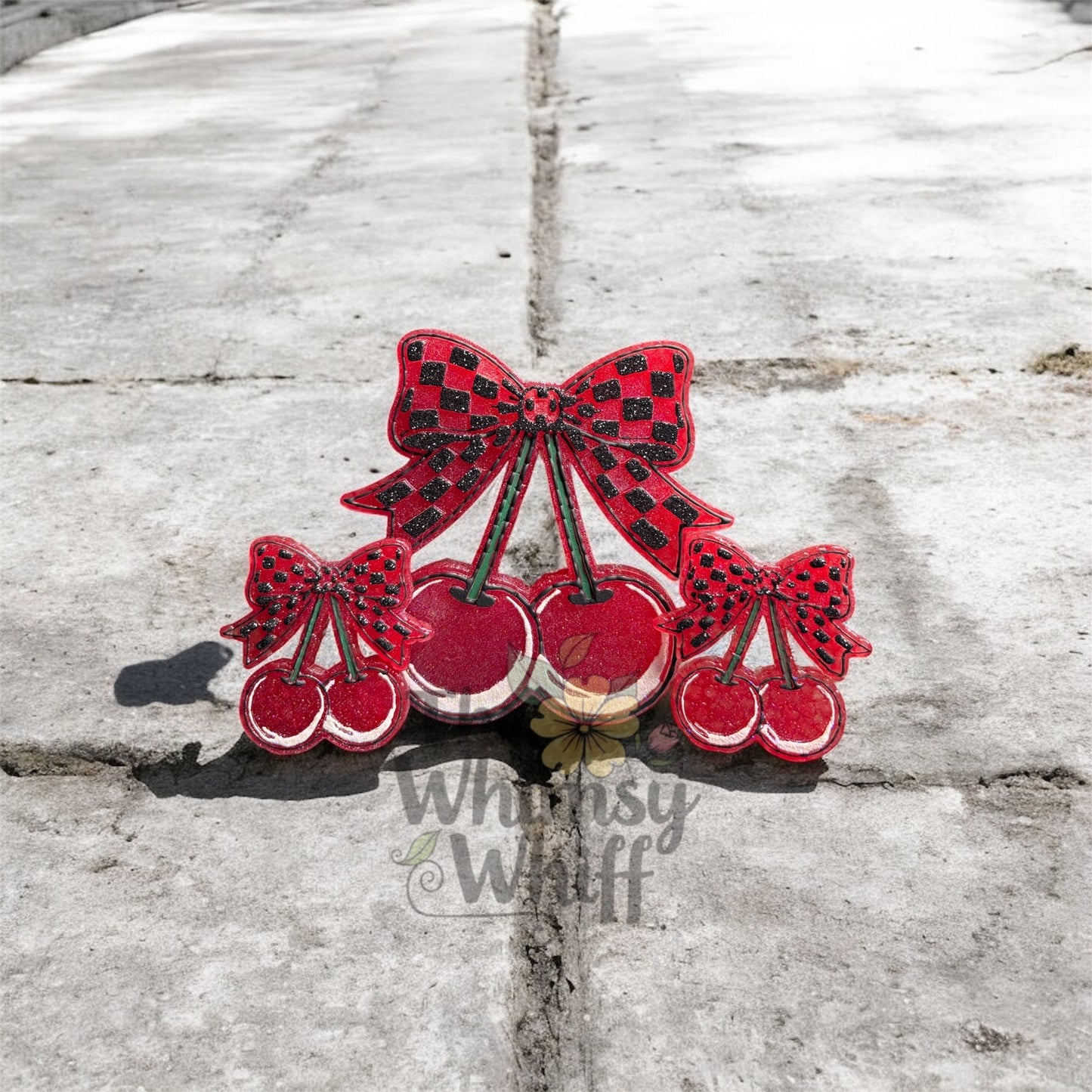 Cherries with Checkered Bow Freshie Mold