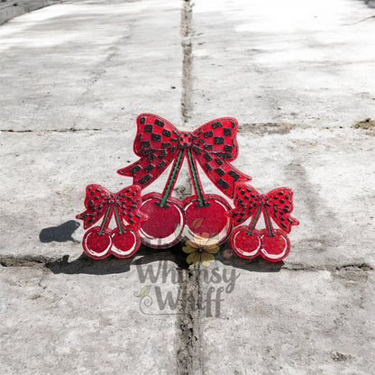 Cherries with Checkered Bow Freshie Mold