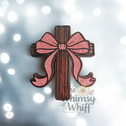 Cross with Bow Freshie Mold