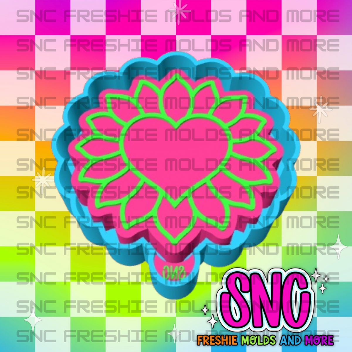 Heart Sunflower Freshie Mold