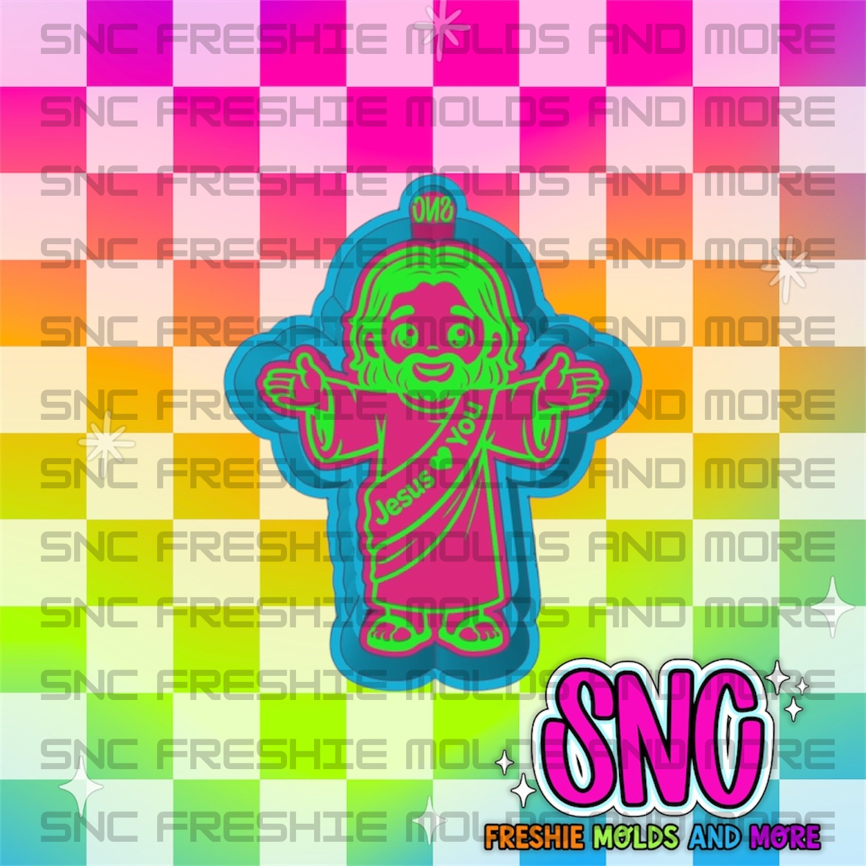 Kawaii Jesus Loves You Freshie Mold