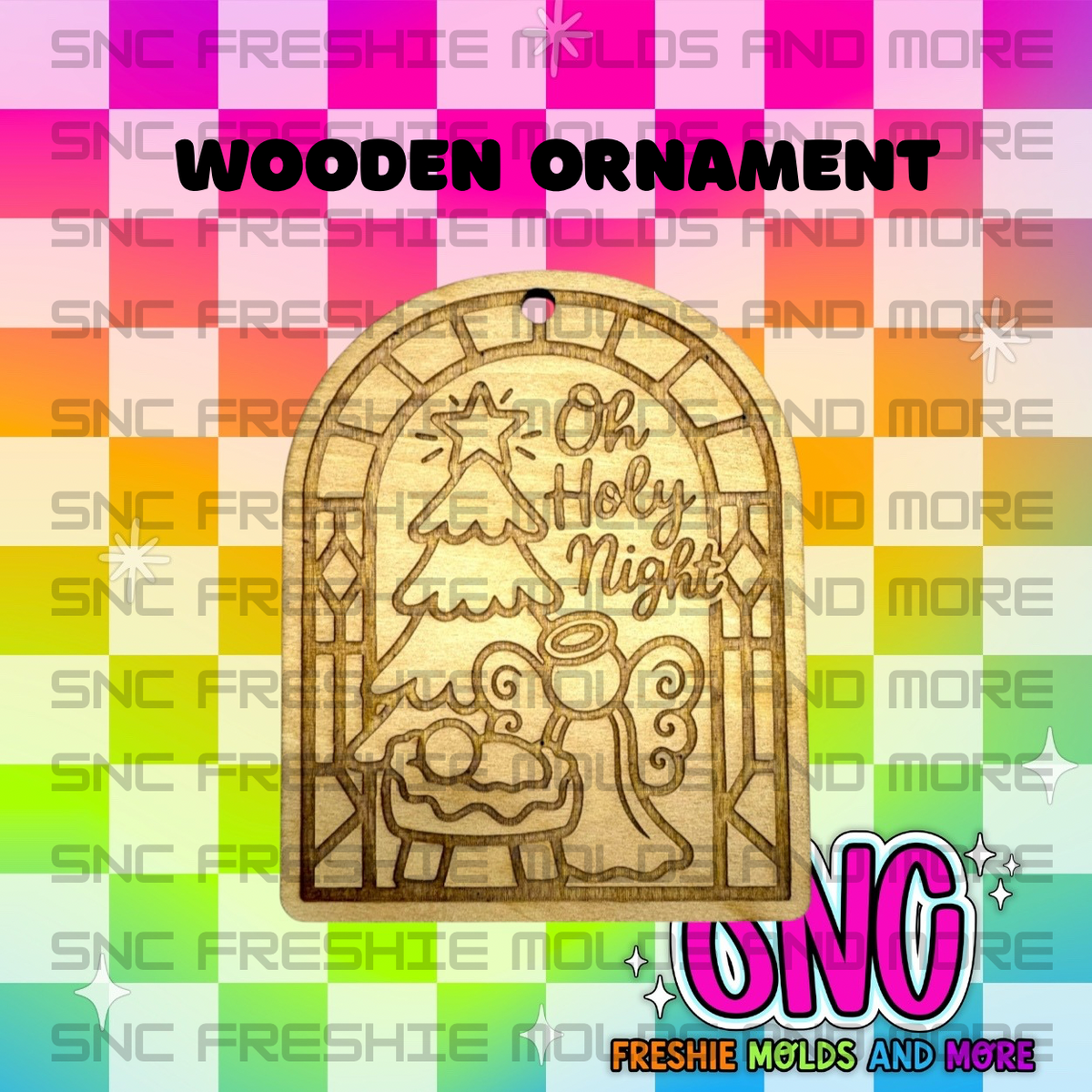 Oh Holy Night Wooden Ornament