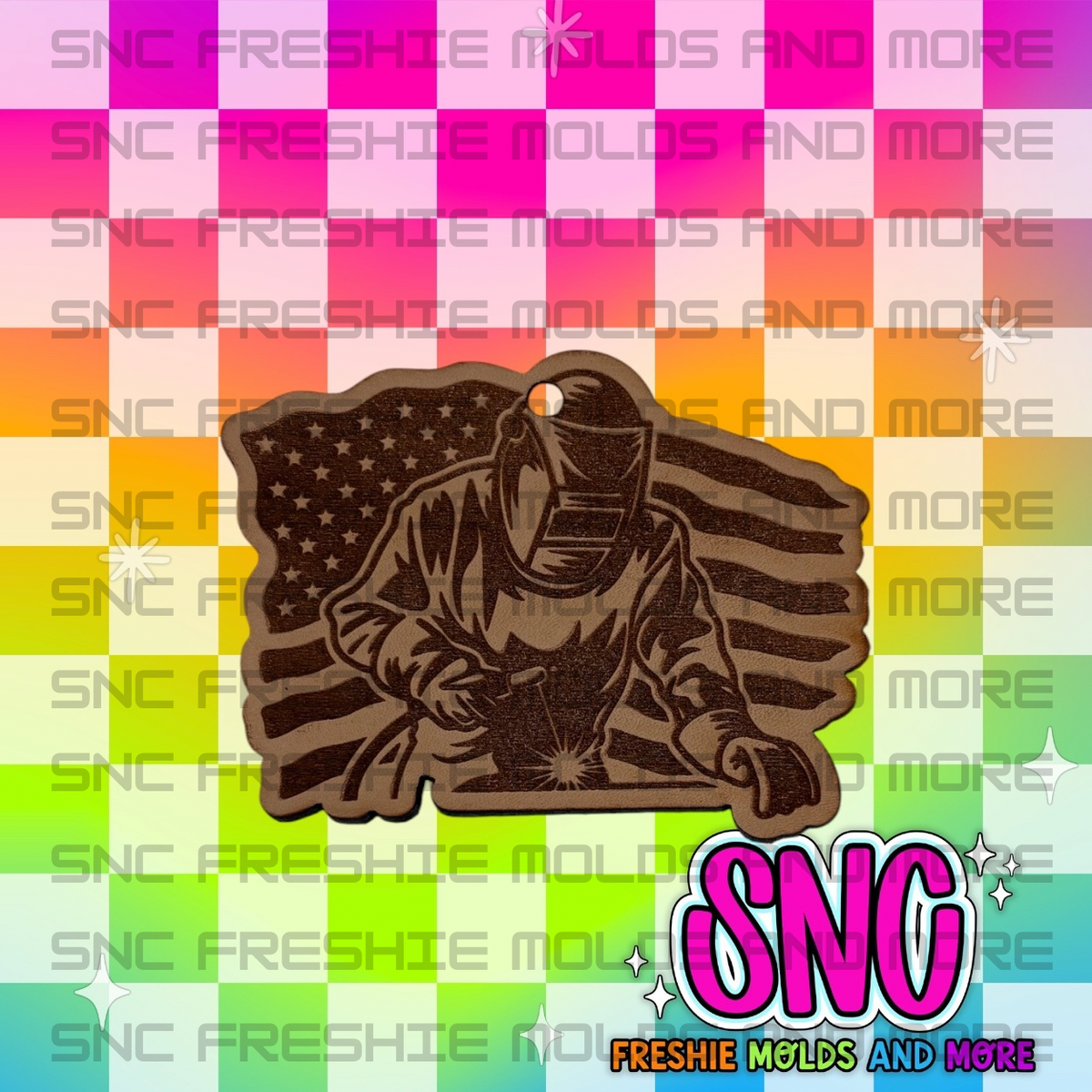 Welding Flag Leather Freshie