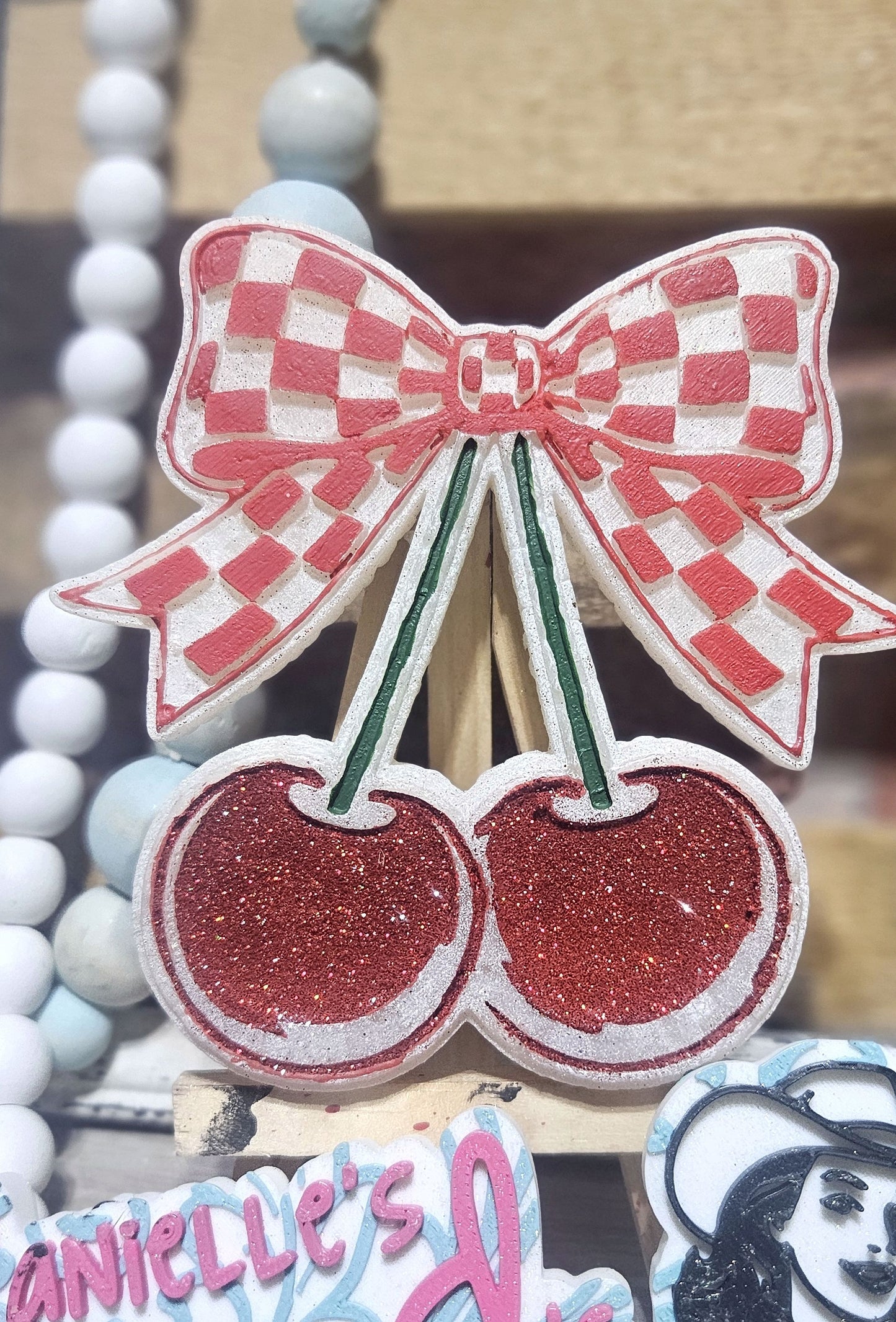 Cherries with Checkered Bow Freshie Mold
