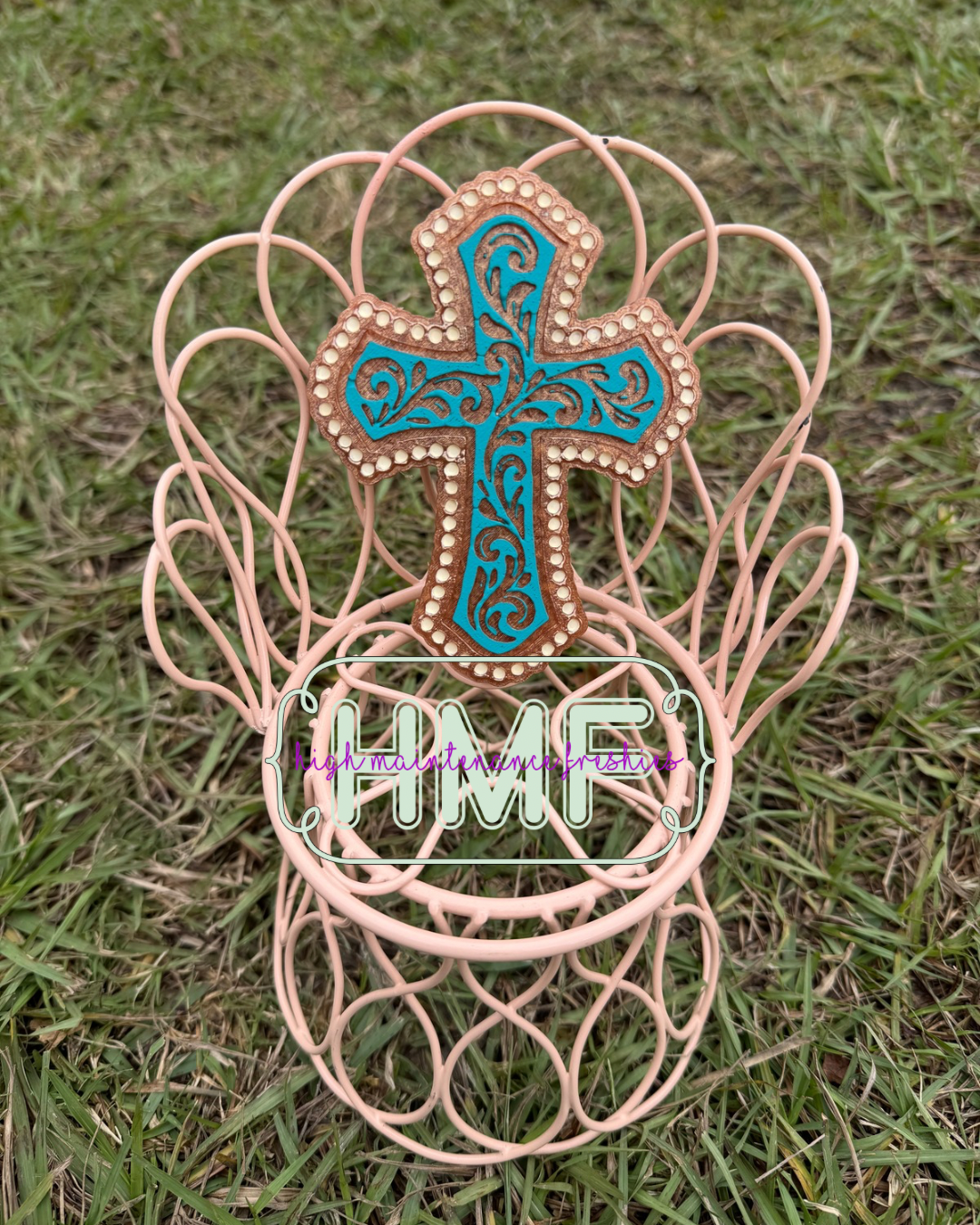 Tooled and Jeweled Cross Freshie Mold
