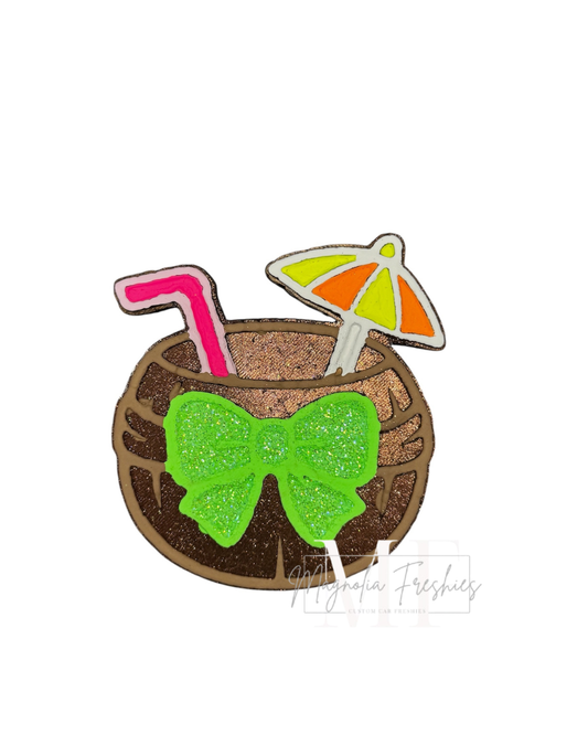 Coconut Drink with Bow Freshie Mold
